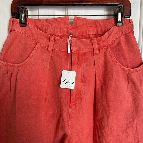 NWT Free People Sweet Talk Red Mango Chino Pants- Size 8 - Picture 4 of 11